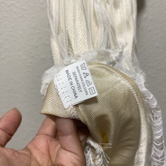 womens lace romper xs small white cream shorts light thin nwt tt - Picture 6 of 9